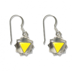 Solar Plexus Chakra Earrings, Sterling Silver with Yellow with Enamel