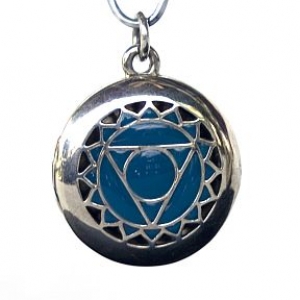 Aromatherapy Chakra Pendant Chakra 5, Throat - Sterling Silver, Blue