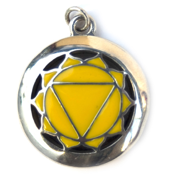 Aromatherapy Chakra Pendant Chakra 3, Solar Plexus - Sterling Silver, Yellow