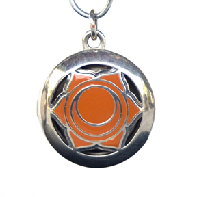 Aromatherapy Chakra Pendant Chakra 2, Sacral Sterling Silver, Orange
