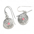 Crown Chakra Earrings Sterling Silver with Pink Enamel