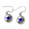 Throat Chakra Earrings, Sterling Silver with Blue Enamel