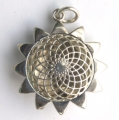 Aromatherapy Jewelry - Sunflower Large, sterling silver