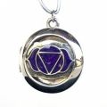 Aromatherapy Chakra Pendant Chakra 6, Third Eye - Sterling Silver, Purple